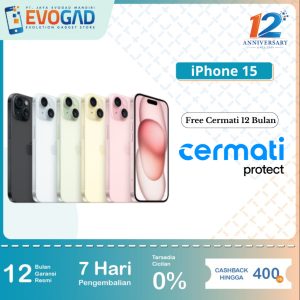 iPhone 15 128GB, 256GB, 512GB  Garansi Resmi 2 Tahun Extra Warranty
