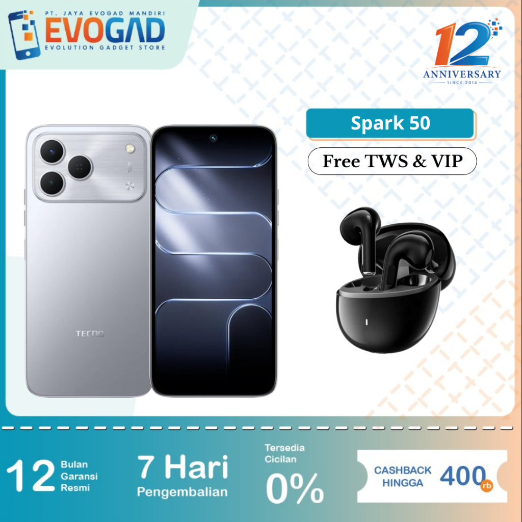 Tecno Spark 50 4/128GB, 6/128GB & 8/128GB Garansi Resmi Tecno 1 Tahun