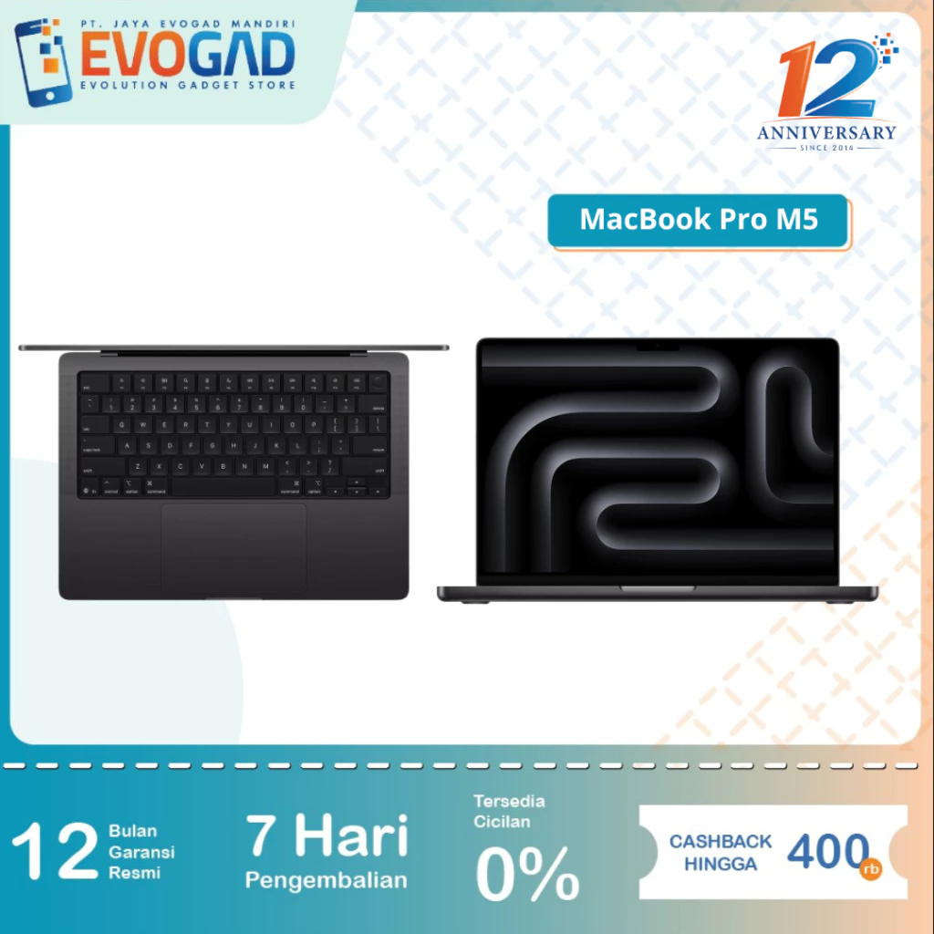 MacBook Pro M5 14-inch 16/512GB & 24GB/1TB & 24GB/2TB | Garansi Resmi 1 Tahun